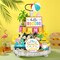 12-Piece Tiered Tray Decor Set – Hello Summer Hawaii Farmhouse Rustic Beach Gnome Wooden Signs for Kitchen, Table, Shelf & Home Décor